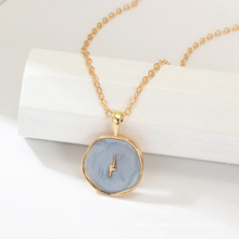 Shangjie OEM kalung Fashion Oil Drop Necklace Double Layer Necklace Star Moon Necklace for Wholesale Girl